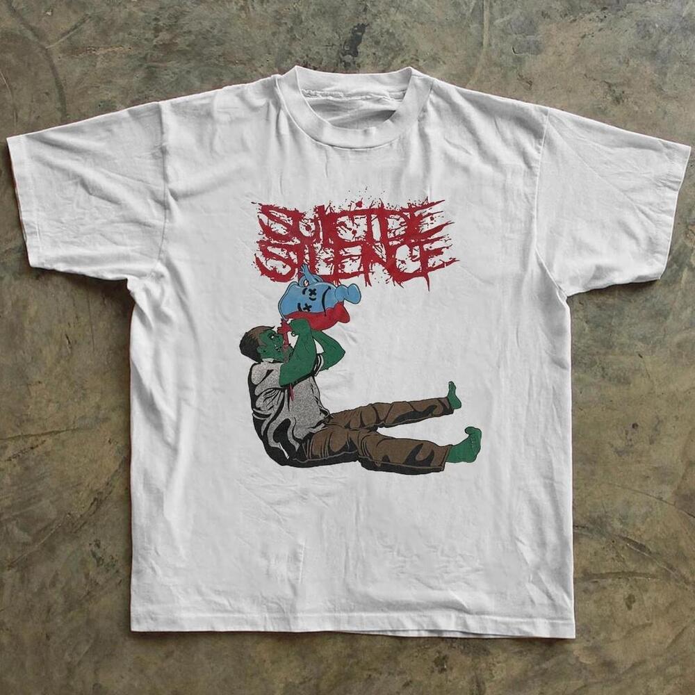 Gildan Men T-Shirt, Suicide Silence White Graphic Tee